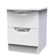 image 6 of Holborn 2 Drawer Compact Bedside Cabinet in White Gloss & White (Ready Assembled) | White | White Gloss & White