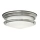 image 1 of Hinkley Hadrian 2 Light Flush Mount Antique Nickel with Opal Glass IP44