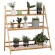 image 1 of Outsunny 3-Tier Folding Bamboo Plant Stand Display Rack for Indoor & Outdoor