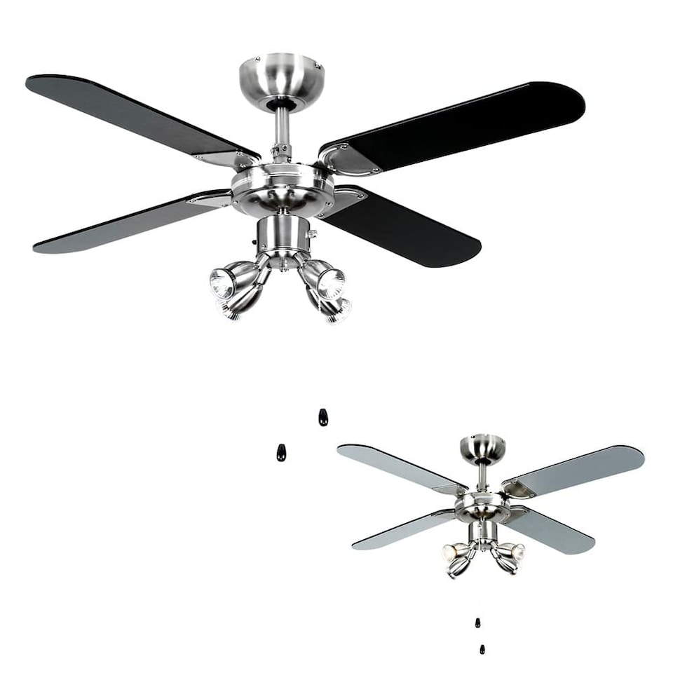 image 1 of ValueLights Scimitar 42 Inch Ceiling Fan with Spotlights