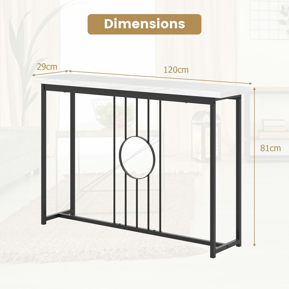 image 1 of COSTWAY 120CM Console Table Modern Entryway Table Black
