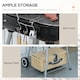 image 4 of Outsunny BBQ Charcoal Smoker Grill Trolley with 2 Wheels and Grilling Utensils