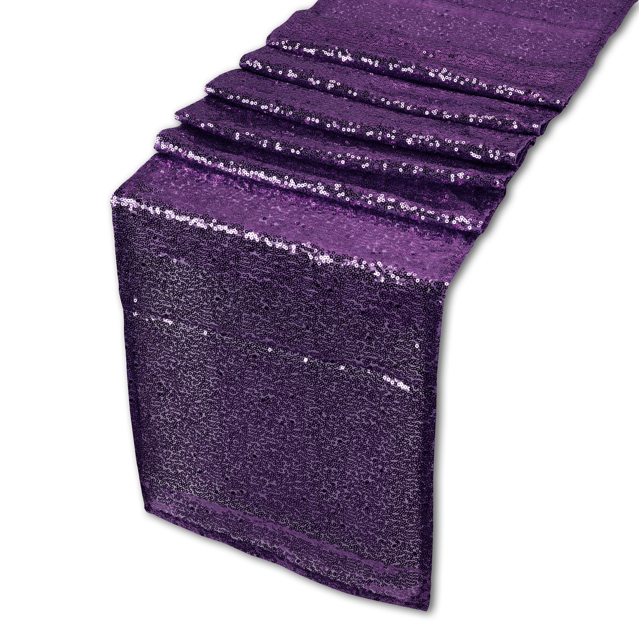 Shimmer Sequin Table Runner, Overlay Sequin Table Linen - 11x108 Inch