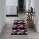 image 3 of Pattern of Pink and White Flowers (Runner Rug) Black