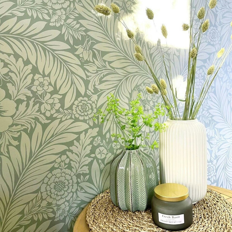 image 1 of Belgravia Florence Leaf Wallpaper - Green - One Size Green