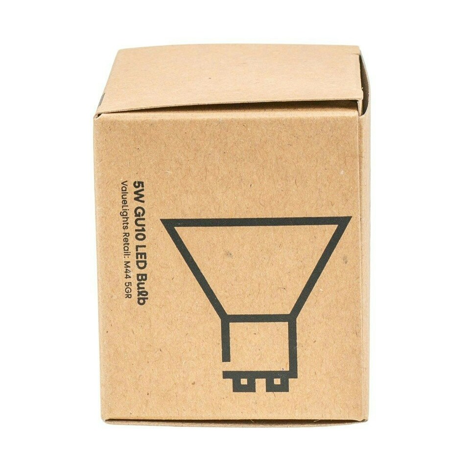 image 1 of ValueLights 12 Pack Dimmable GU10 White Plastic Spotlight LED 5W Cool White 6500K 480lm Light Bulb