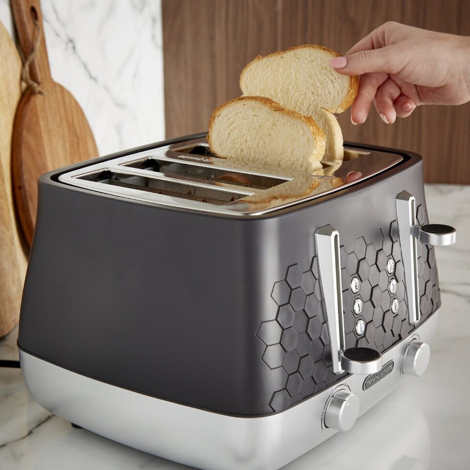 image 1 of Morphy Richards Cassini Kettle and Toaster Set Black Moonless Night