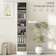 image 3 of kleankin Tall Bathroom Cabinet with Mirror, High Gloss White | White | 162H x 32W x 28D cm
