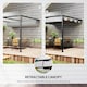 image 3 of Outsunny 3 x 3(m) Outdoor Pergola Retractable Canopy Wall Mounted - Grey