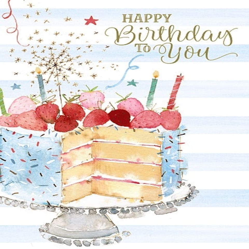 image 1 of Happy Birthday Large Cake Card