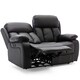 image 3 of Chester 2 Seater Electric High Back Bonded Leather Recliner Sofa (Black)