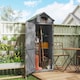 image 2 of Outsunny Wooden Garden Shed, Utility Outdoor Small Shed with Lockable Double Doors, Shelves and Roof Hatch, Grey