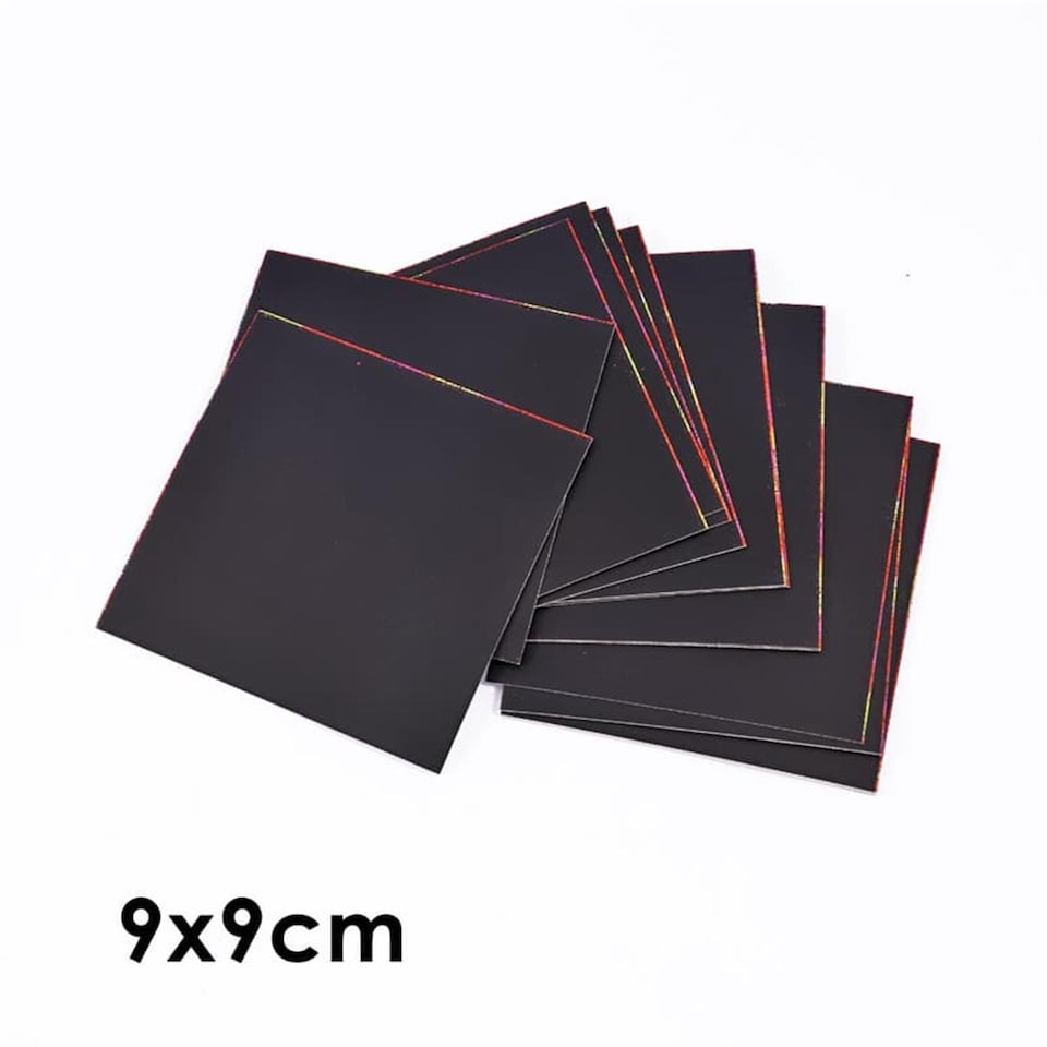 image 1 of Pack of 100 Sheets Creative Scratch Painting Art Paper For Kids 9 x 9cm