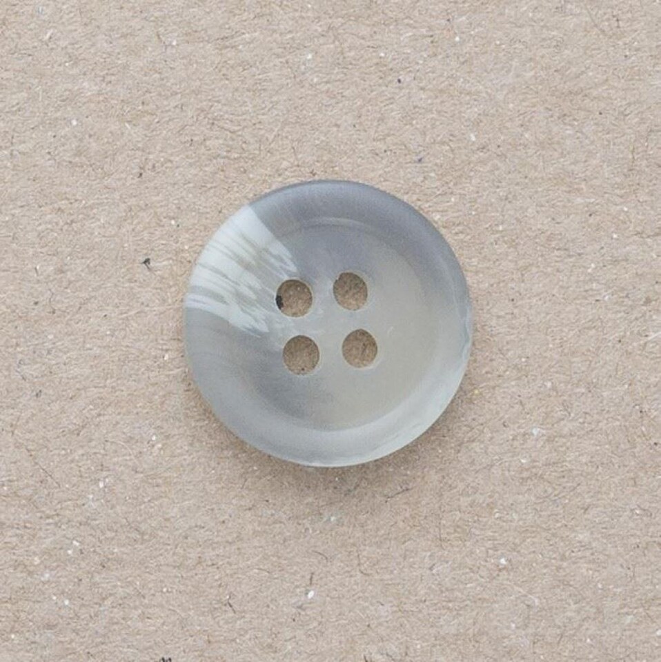 Minerva Light Grey Round Plastic Buttons for Dressmaking - 28mm - per value pack of 50