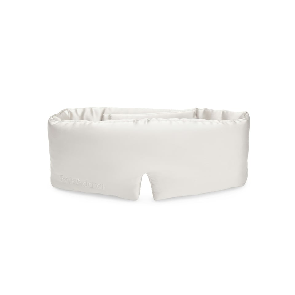 image 1 of Silk Addict 100% Mulberry Silk Sleep Mask – Ivory | White | 1