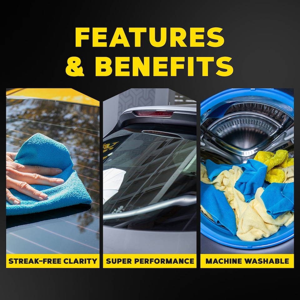 image 1 of Meguiar's Perfect Clarity Glass Towel 6/CV 16 x 16 Blue X190301EU
