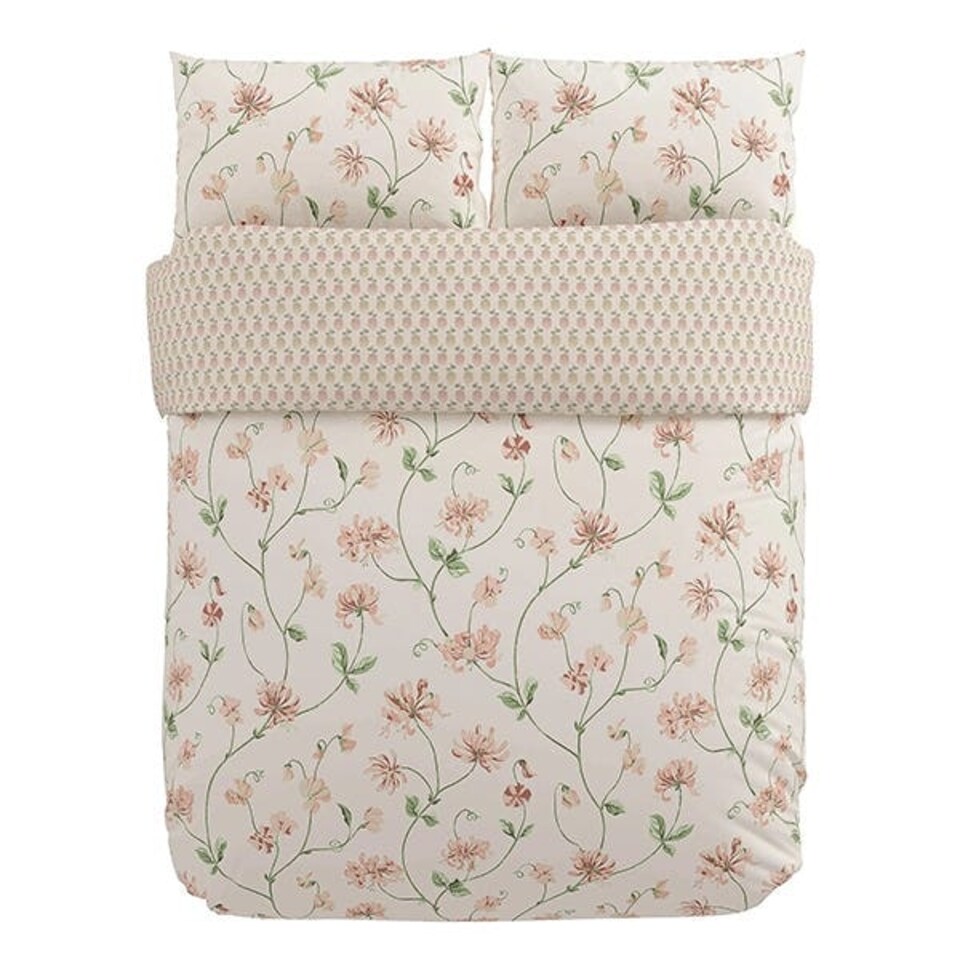 image 1 of Sanderson Options Honeysuckle & Sweetpea Cover Set King Size Rose