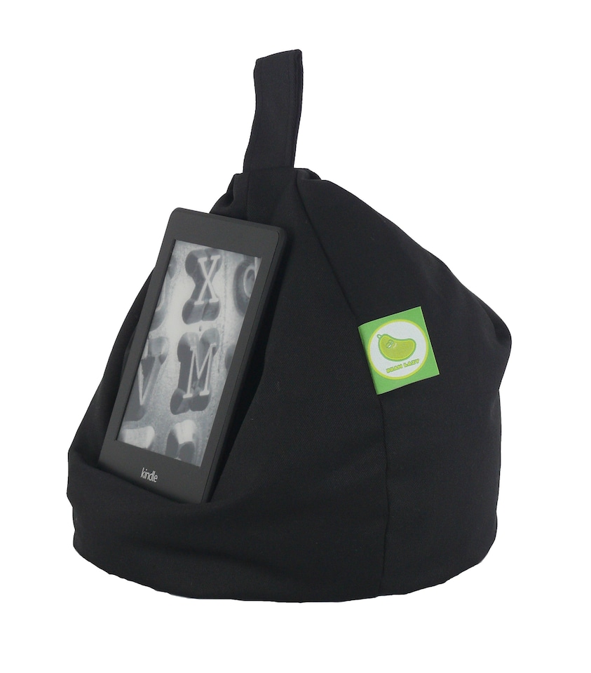 image 1 of Bean Lazy Black Tablet eReader and Book Mini Bean Bag