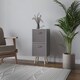 image 2 of Grey 2-Tier 2-Drawer Cube Shelving Unit with Scandinavian Legs | Grey | Grey & Pine | 1
