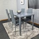 image 6 of kitchen Dining table and 4 grey leather chairs kitchen dining room furniture Grey