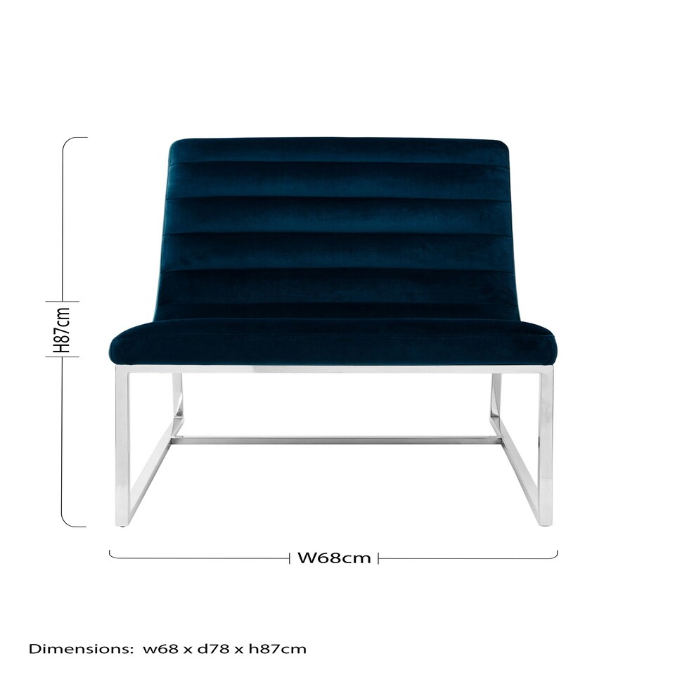 image 1 of Interiors by Premier Midnight Velvet Cocktail Chair, Easy to Adjust Comfy Chair, Effortless Cleaning Ocasssional Accent Chair