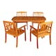 image 1 of Outdoor 4 Person Rectangular Wooden Dining Table & Chairs Set