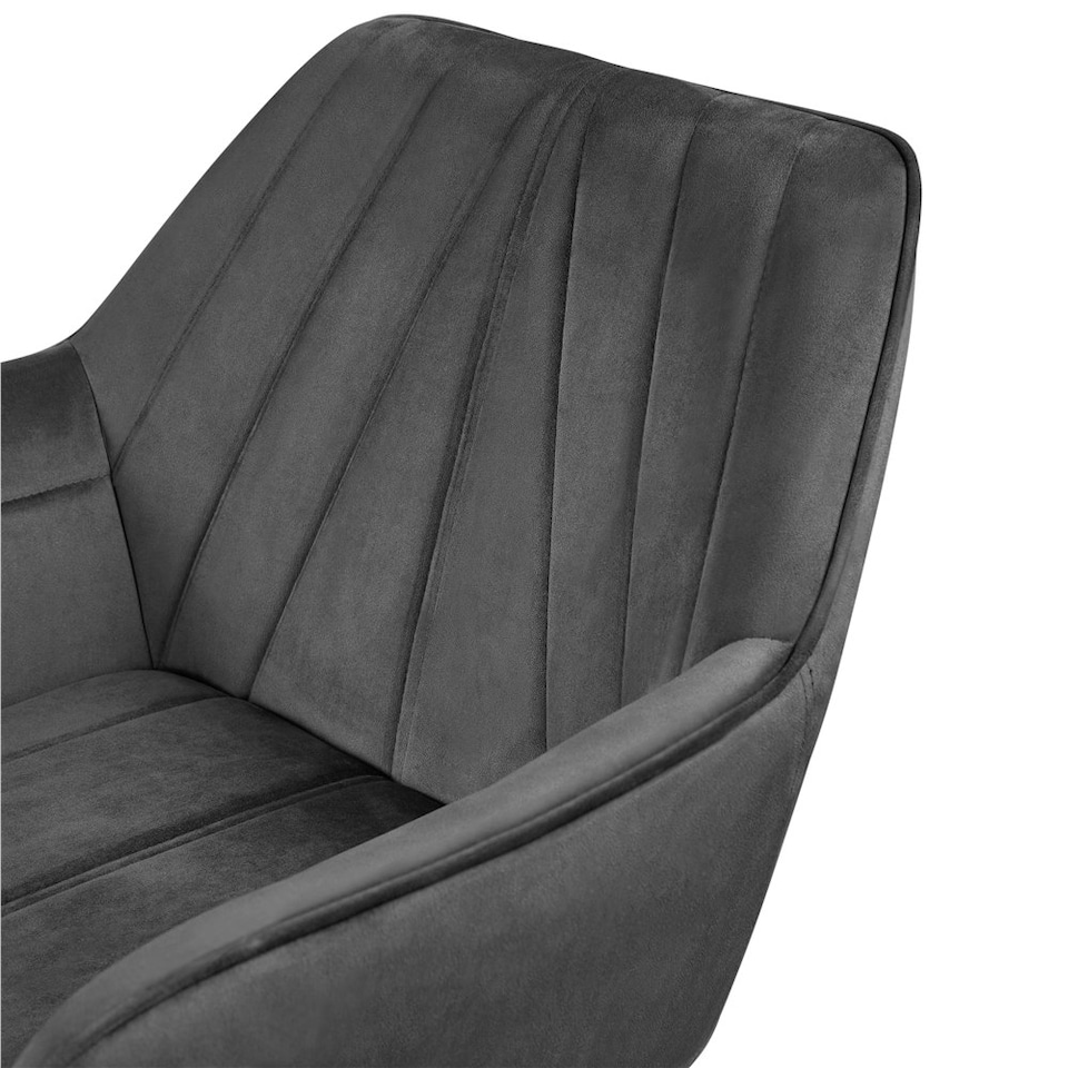 image 1 of Yaheetech Velvet Tufted Accent Chair with X-shaped Metal Legs Grey | Dark Gray