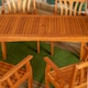 image 4 of Outdoor 4 Person Rectangular Wooden Dining Table & Chairs Set