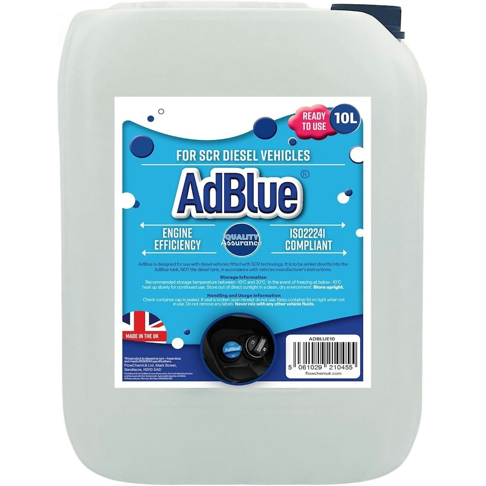 image 1 of 4 x 5 Litre AdBlue Makes & Models Complete With Easy To Pour Spout Preventing Spills