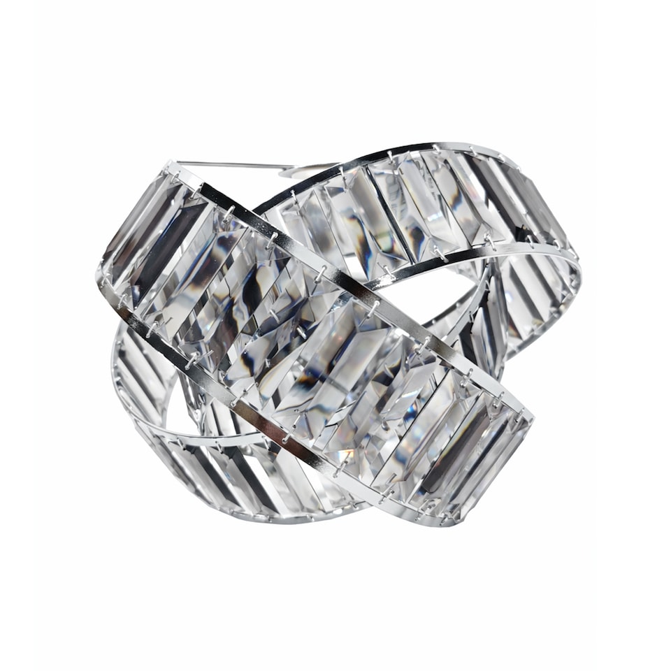 image 1 of VOLTICO 3 Tier Crystal Ceiling Light Shade Grey | Modern Interlocking Ring Pendant Lampshade E27
