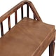 image 5 of Artisan Furniture Solid Wood Bordeaux Leather Bench, Upholstered, Brown