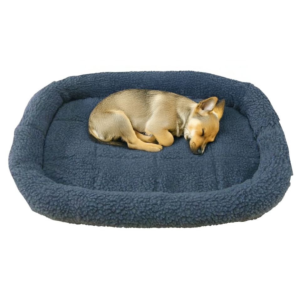 image 1 of HugglePets Sheepskin Washable Pet Bed Grey | L