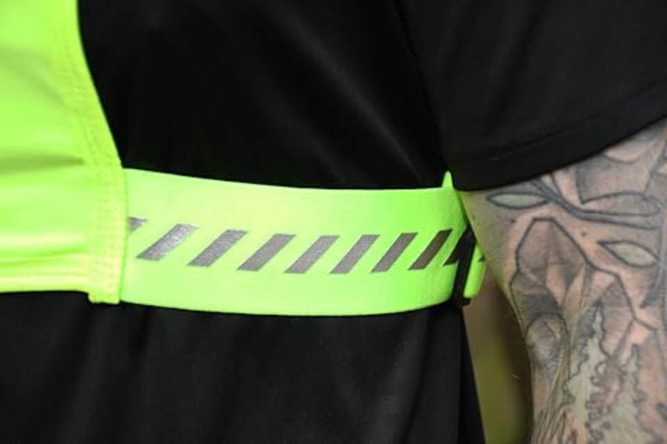 image 1 of Six Peaks Lightweight Running Vest With Secure Zip Pockets, Reflective Breathable Jogging Belt Pack, Adjustable Comfort Fit, Yellow
