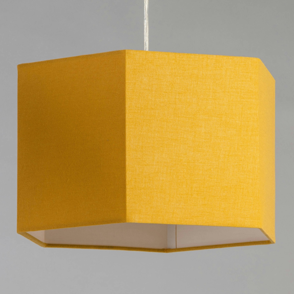 image 1 of BHS Glow Kid's Hexagon Easy Fit Shade, Ochre | Yellow | Ochre | 1