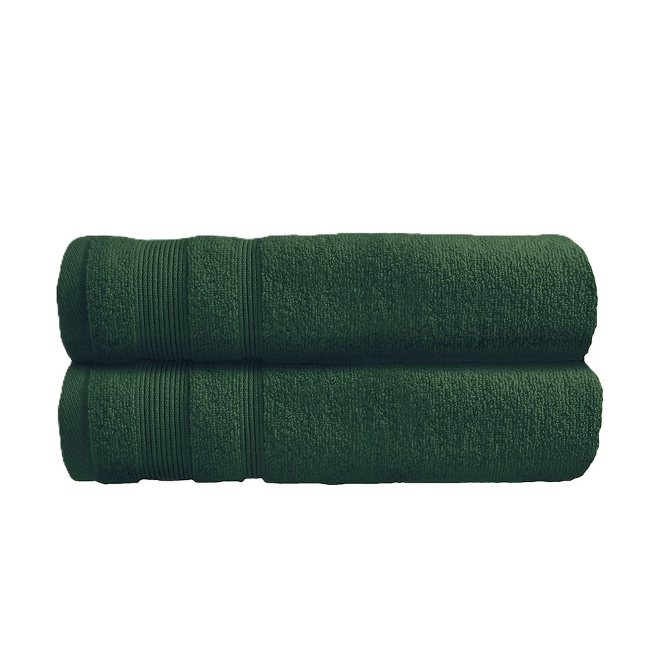 image 1 of Luxury Zero Twist Egyptian Cotton Bath Towels 70 x 120cm - Pack of 2 Green | Dark Green | Bath towel