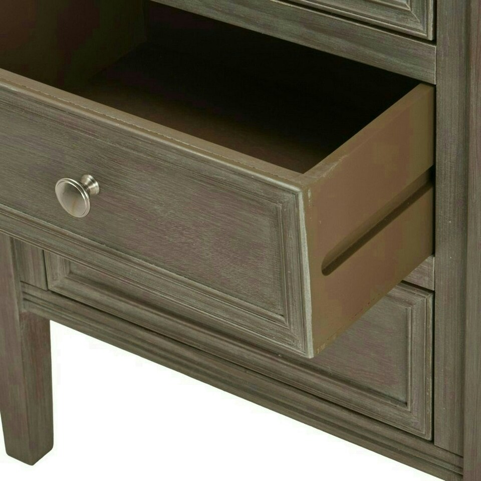 image 1 of The Serene Collection Three Drawer Bedside Table - Wood - L43 x W48 x H59 cm - Grey