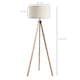 image 5 of HOMCOM Floor Lamp with Elegant Wood Tripod, Free Standing E27 Bulb Lamp Versatile Use For Home Office  Beige