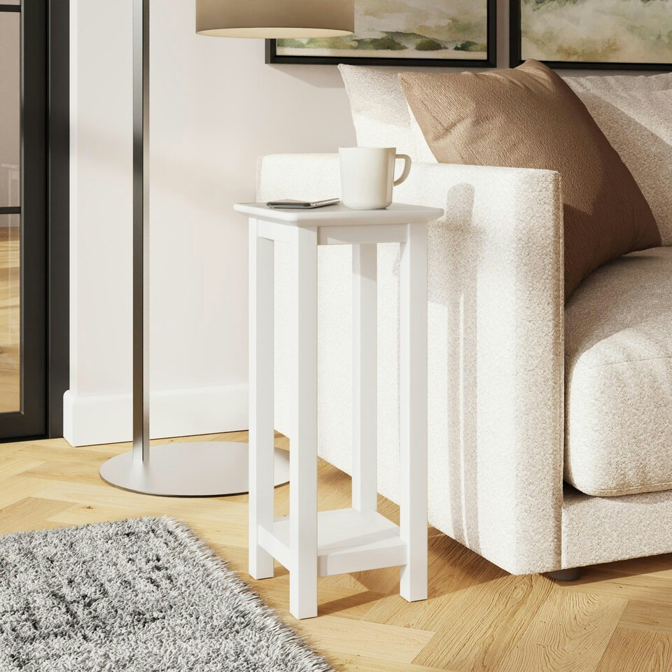 image 1 of Palma Side Table Plant Stand Pure White White