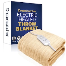 Dreamcatcher Electric Heated Fleece Blanket Throw 160x120cm - Cream | Cream | Cream | L | 1