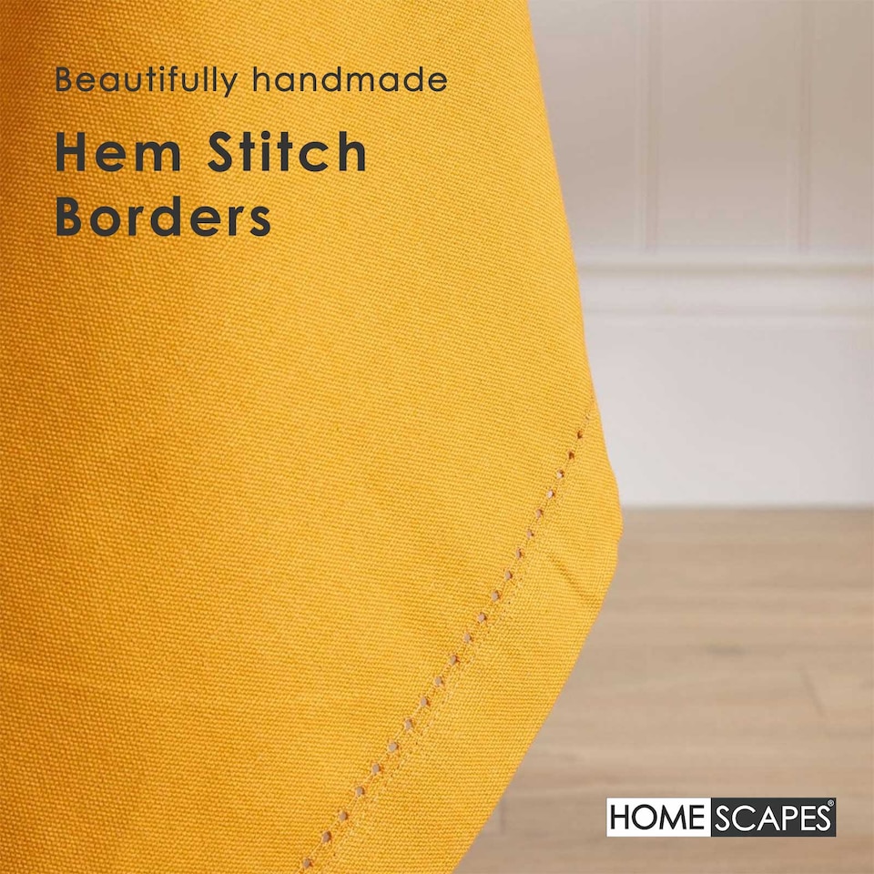 image 1 of Homescapes Mustard Yellow Tablecloth - 137 x 178 cm | Yellow | Mustard Yellow