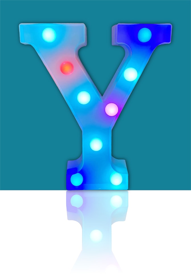 image 1 of Battery Operated RGB Letter   With Remote Control Letter Y