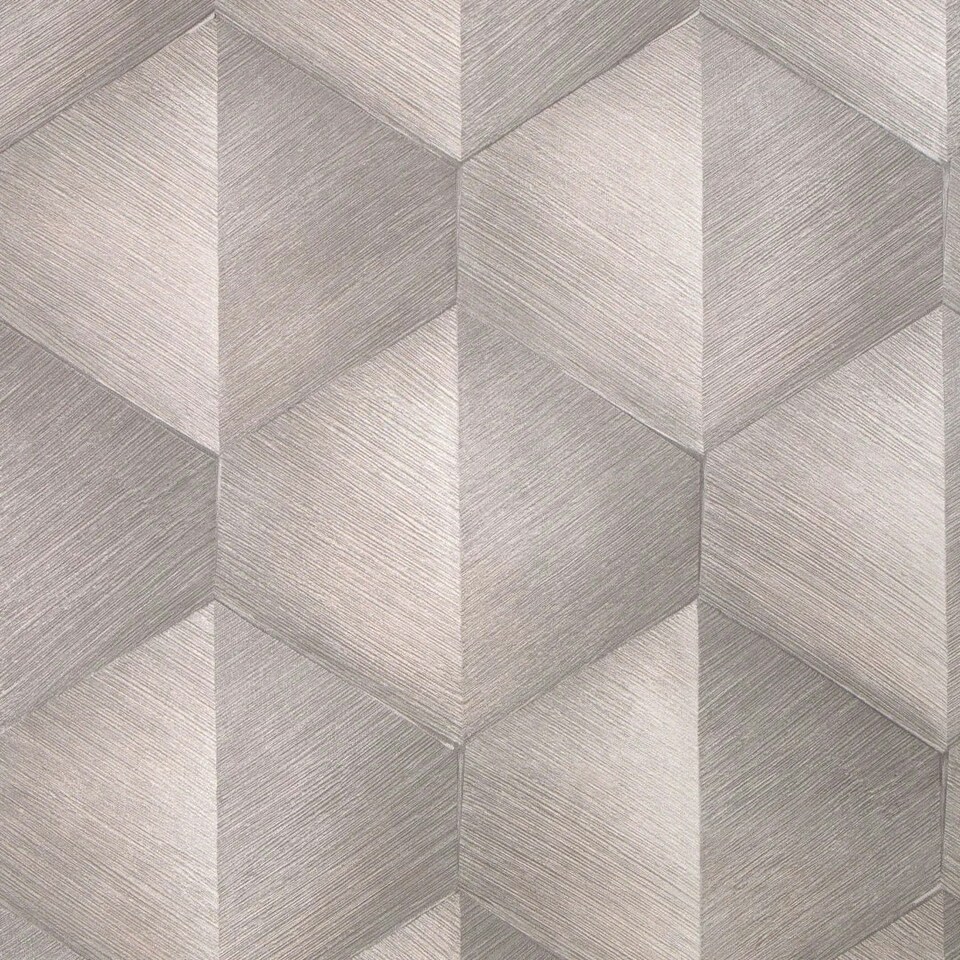 image 1 of Hex Wallpaper in Warm Grey Grey
