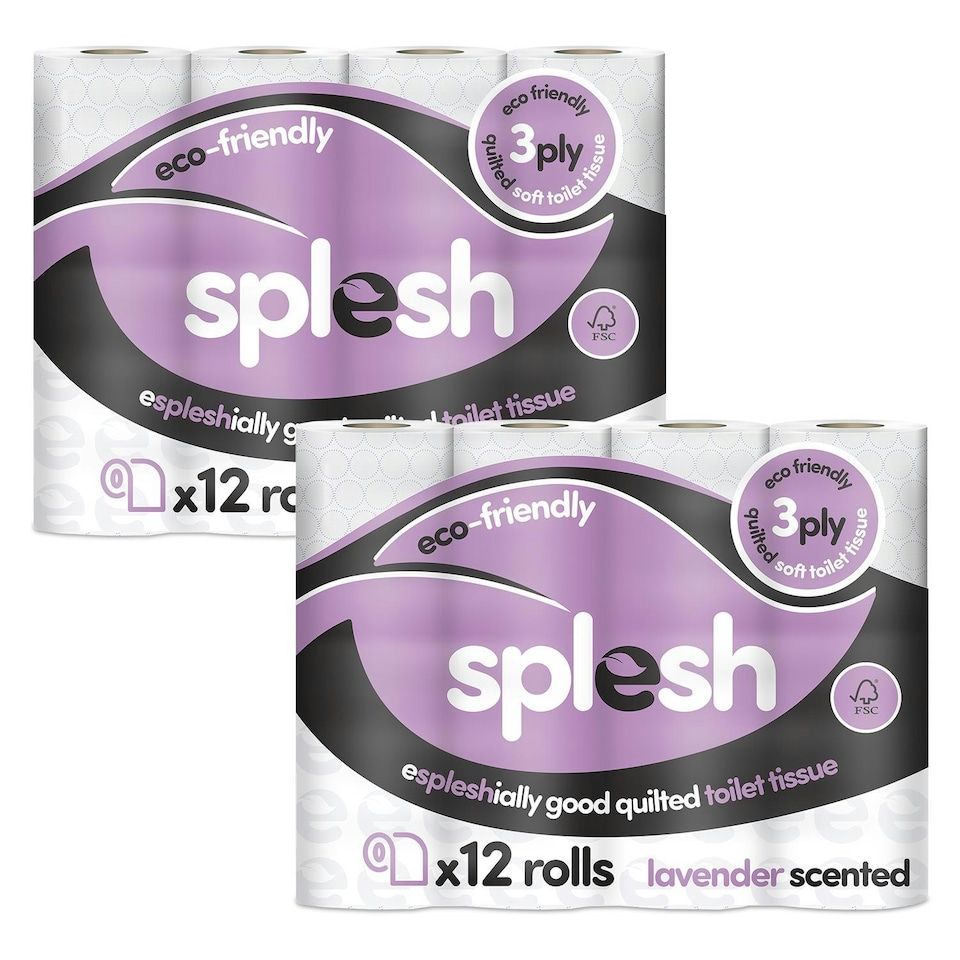 image 1 of Splesh by Cusheen Quilted Lavender Fragrance 3 Ply Toilet Tissue Paper 24 Rolls