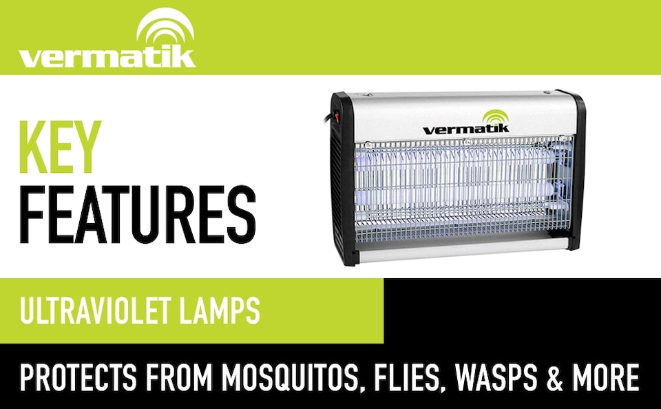 image 1 of Vermatik 39W Electric Insect Fly Killer Bug Zapper 100m2 Room Coverage 50x90x32.5cm