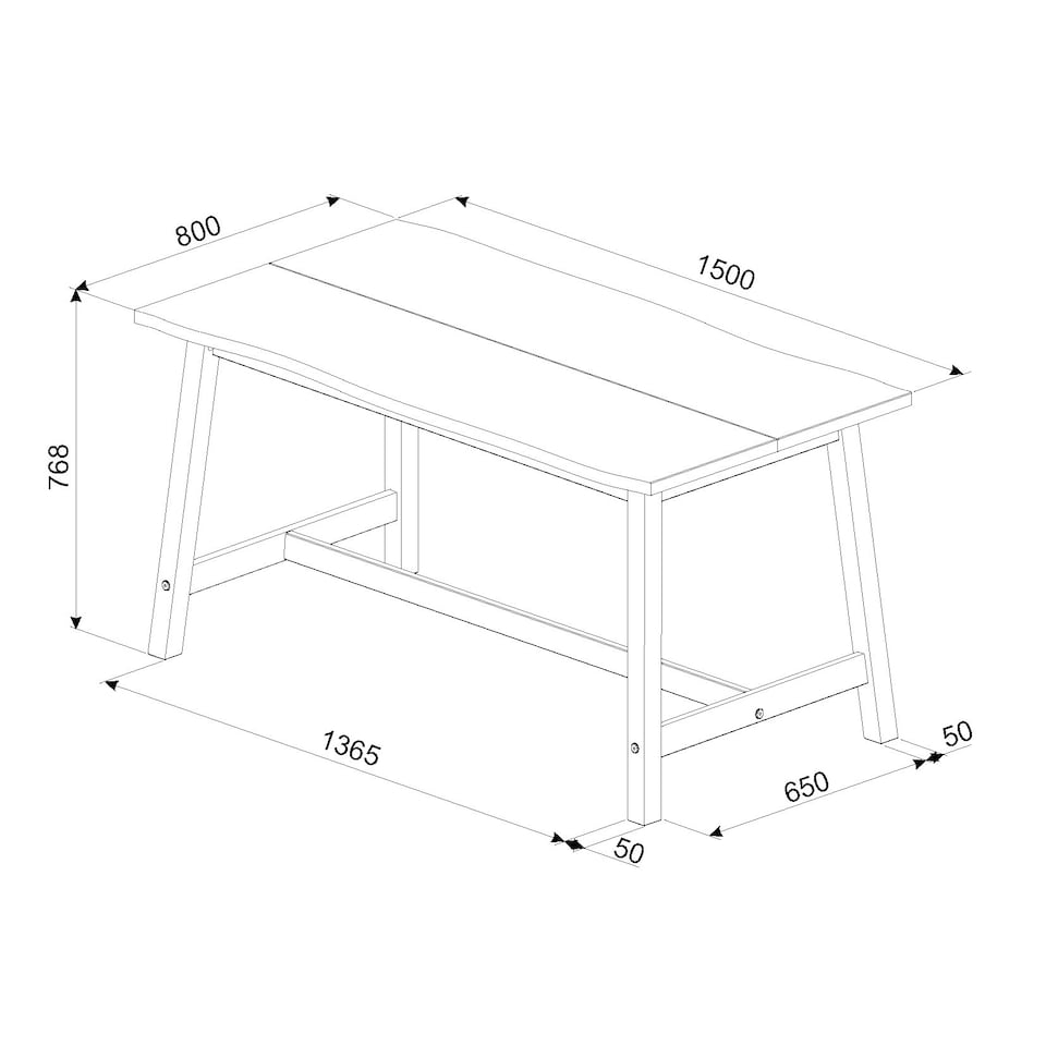 image 1 of Corona Live Edge Large Dining Table - Solid Wood with Rustic Natural Edge, Durable Wax Finish and Timeless Design | Grey | Grey | Large | 1