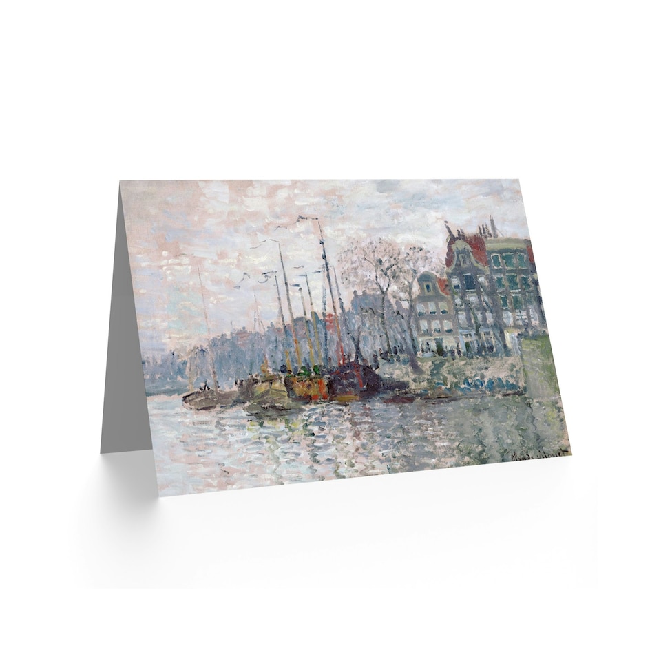 image 1 of Claude Monet View Of The Prins Hendrikkade Fine Art Art Card