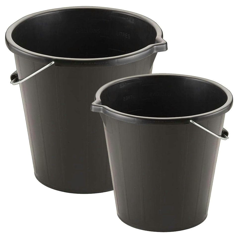 image 1 of 3 x 14L Cement Mixing Concrete Home Garage Building Home Garden Black Buckets