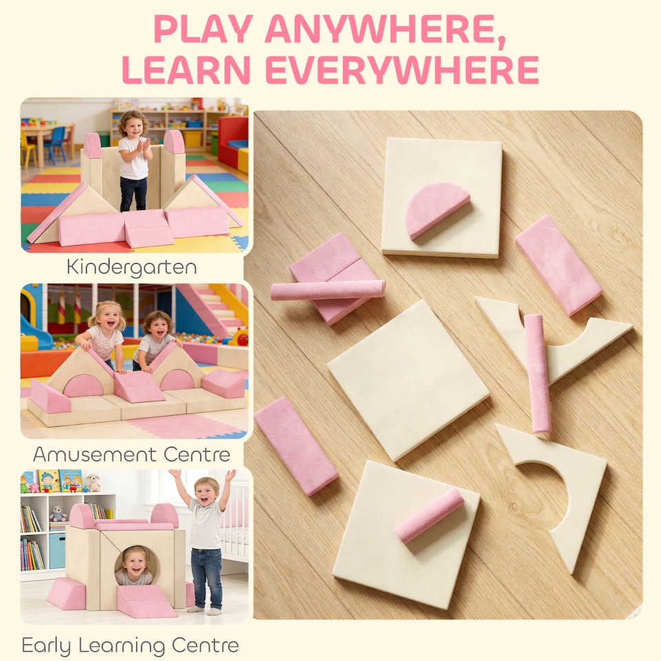 image 1 of AIYAPLAY Kids Play Sofa, 12 Pieces Foam Modular Convertible Sofa
