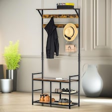 Industrial 180CM Tall Coat Stand With 9 Hooks One Size