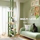 image 5 of PawHut Cat Tower 225-255cm Adjustable with Sisal Posts Hammocks, Green